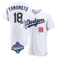 Los Angeles Dodgers #18 Yoshinobu Yamamoto Player Gold White Fotopoulosg World Series Meet 2026 Collection Stadium Limited Elite Stitched Jerseys