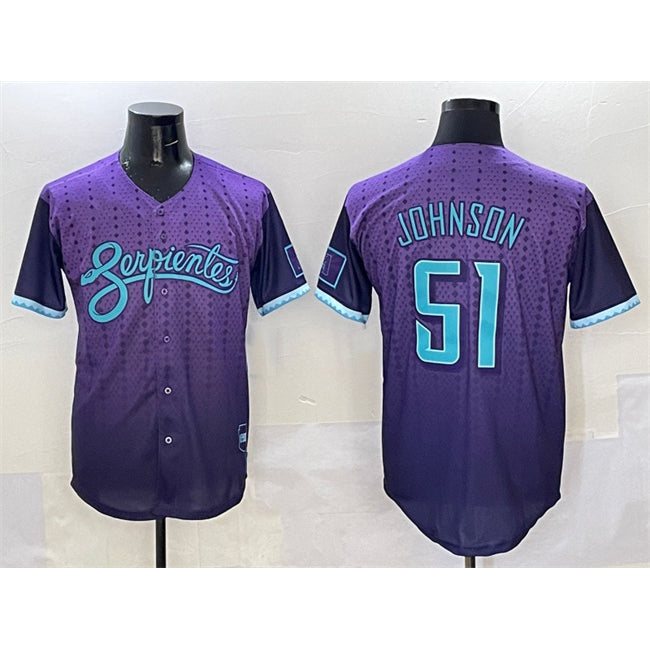 Arizona Diamondbacks #51 Randy Johnson Purple Fotopoulosg 2025 City Connect Limited Stitched Jersey