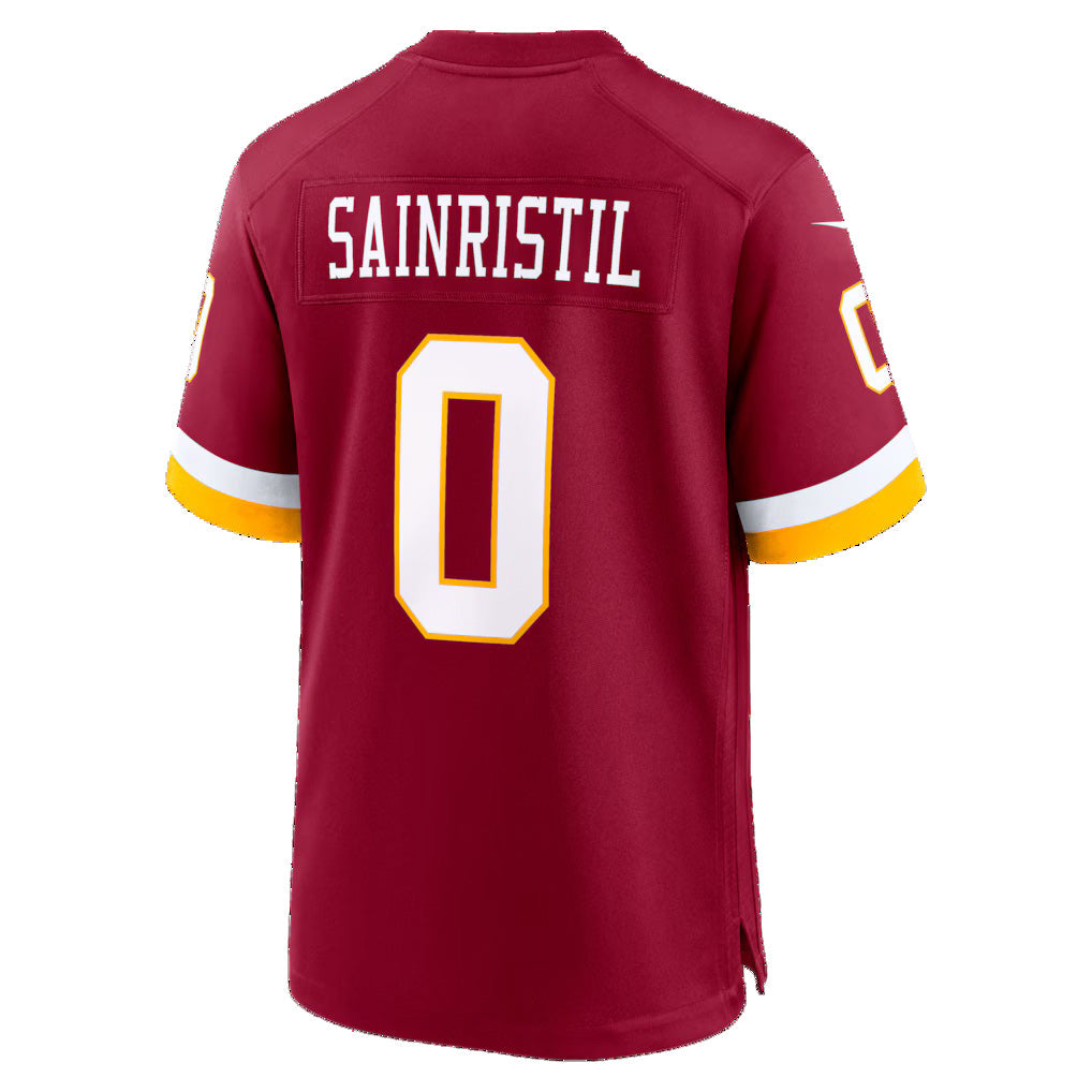 W.Commanders #0 Mike Sainristil Burgundy Fotopoulosg Game Jersey