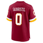 W.Commanders #0 Mike Sainristil Burgundy Fotopoulosg Game Jersey