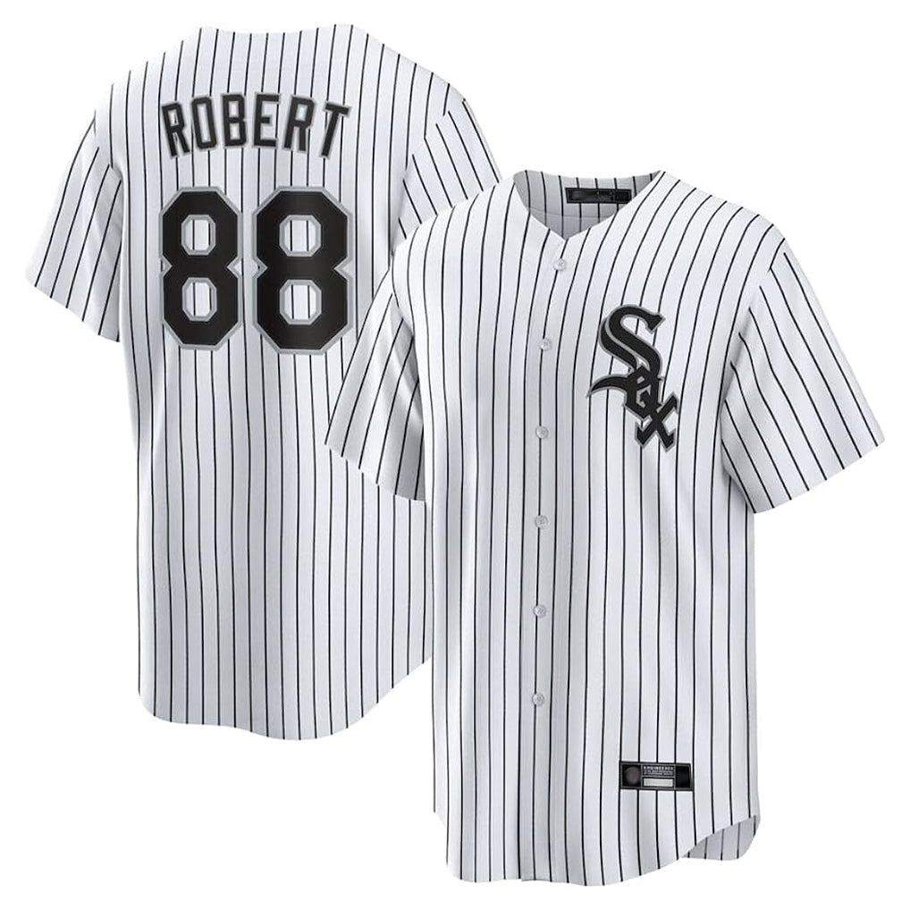 Chicago White Sox #88 Luis Robert Jr Player White Fotopoulosg Stripe Home Game Stitched Jerseys