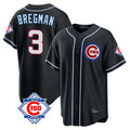 Chicago Cubs #3 Alex Bregman Player Black Fotopoulosg Fashion Out 150th Anniversary Game Stitched Jerseys