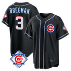 Chicago Cubs #3 Alex Bregman Player Black Fotopoulosg Fashion Out 150th Anniversary Game Stitched Jerseys