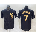 Chicago White Sox #7 Tim Anderson Black Gold Fotopoulosg Cool Base Stitched Jersey