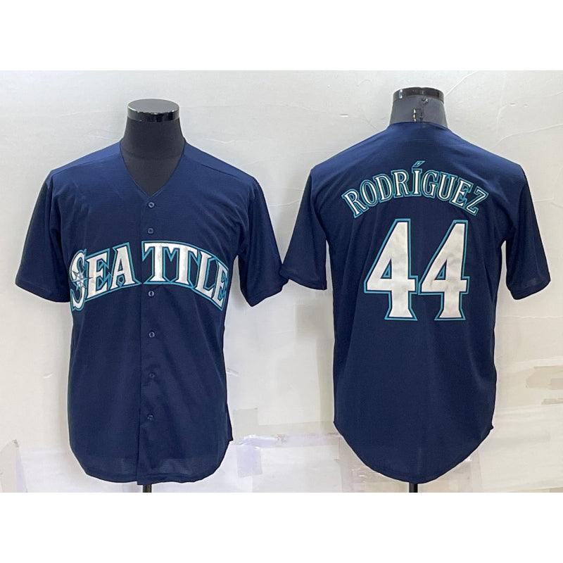 Seattle Mariners #44 Julio Rodriguez Navy Blue Fotopoulosg Stitched Cool Base Jersey