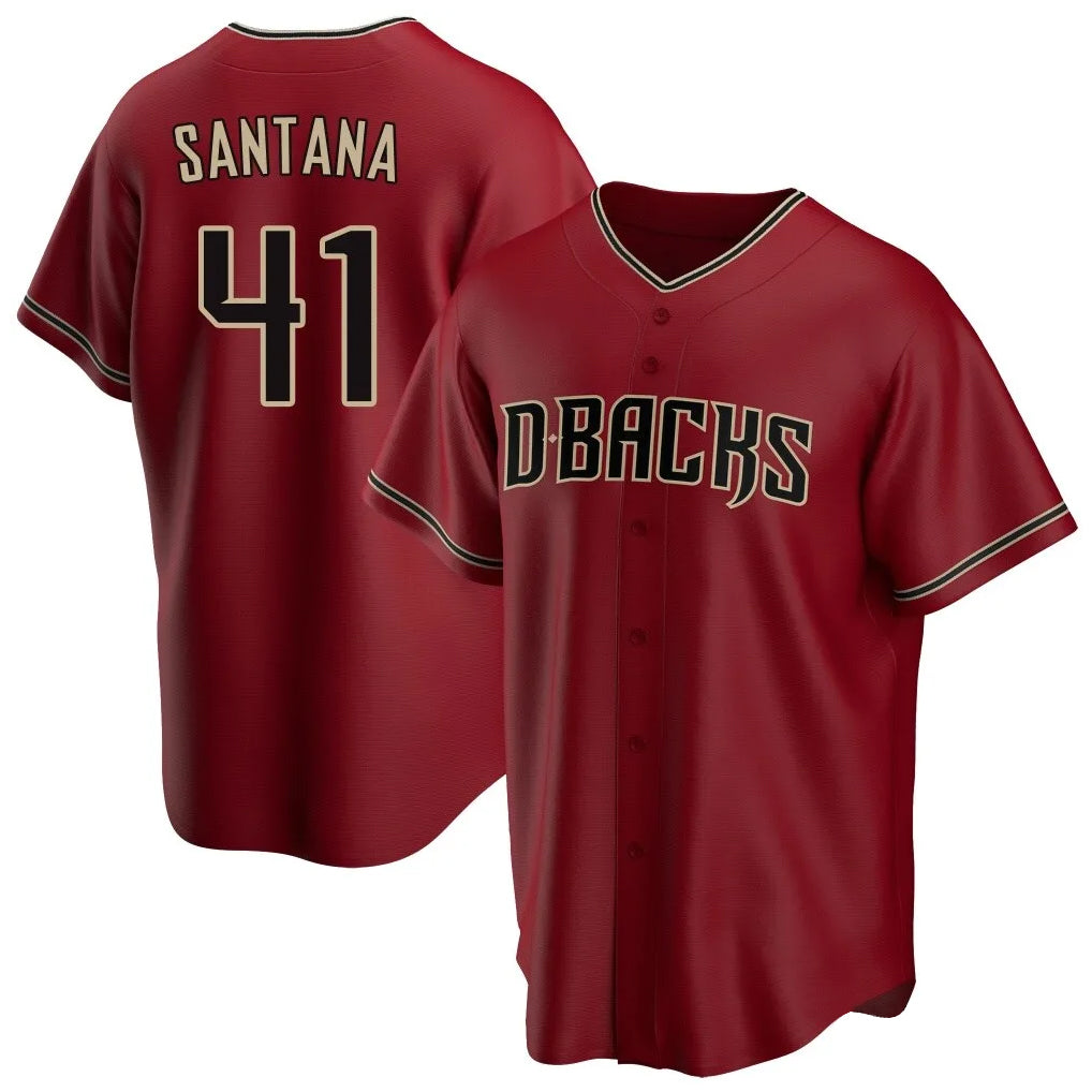 Arizona Diamondbacks #41 Carlos Santana Player Red Fotopoulosg Home Game Stitched Jerseys