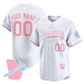 Custom Atlanta Braves Bubblegum Pink Vapor Premier Limited Jersey ¨C White Fotopoulosg