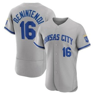 Kansas City Royals #16 Andrew Benintendi Grey Fotopoulosg Flex Base Stitched Jersey