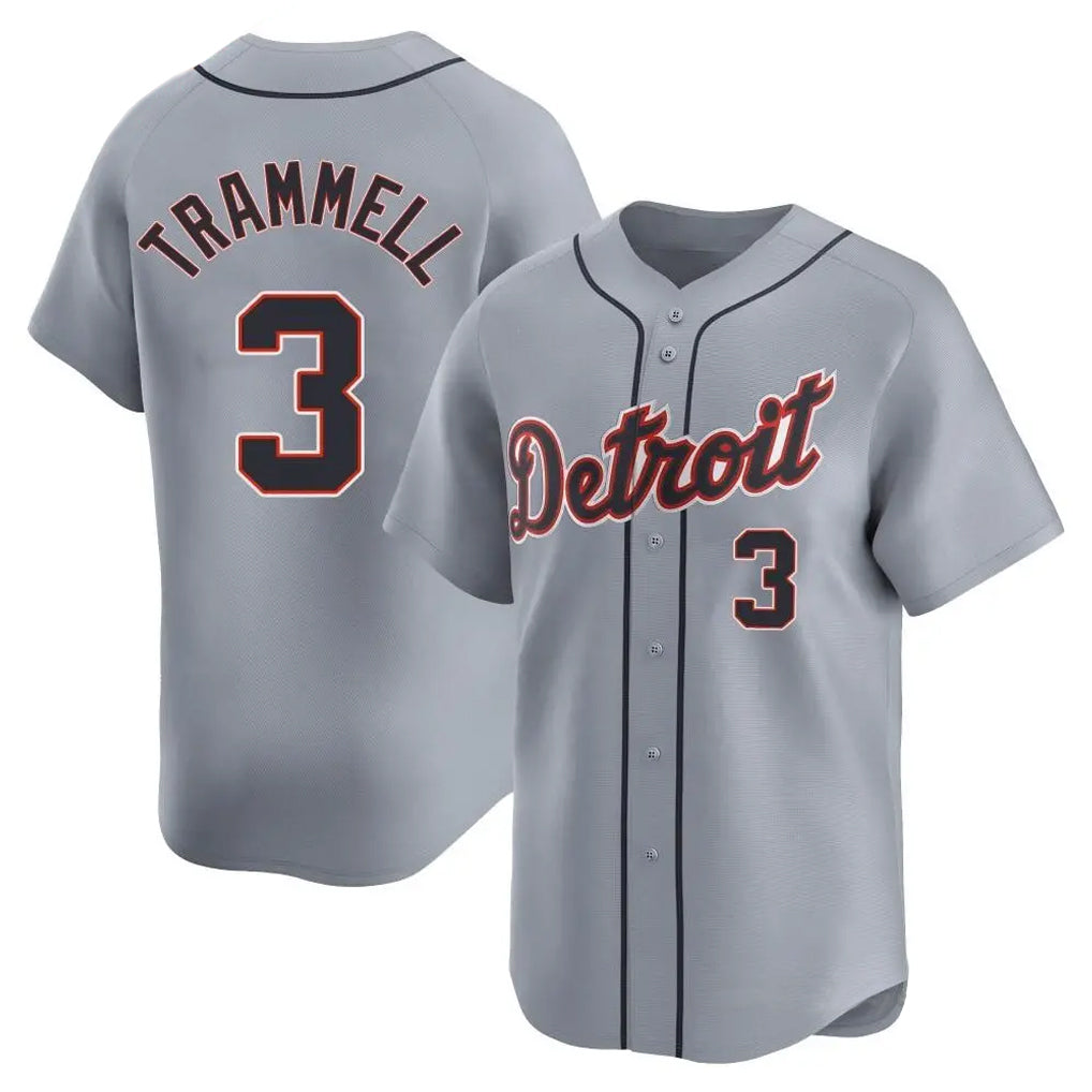 Detroit Tigers #3 Alan Trammell Player Gray Fotopoulosg Home Limited Stitched Jerseys