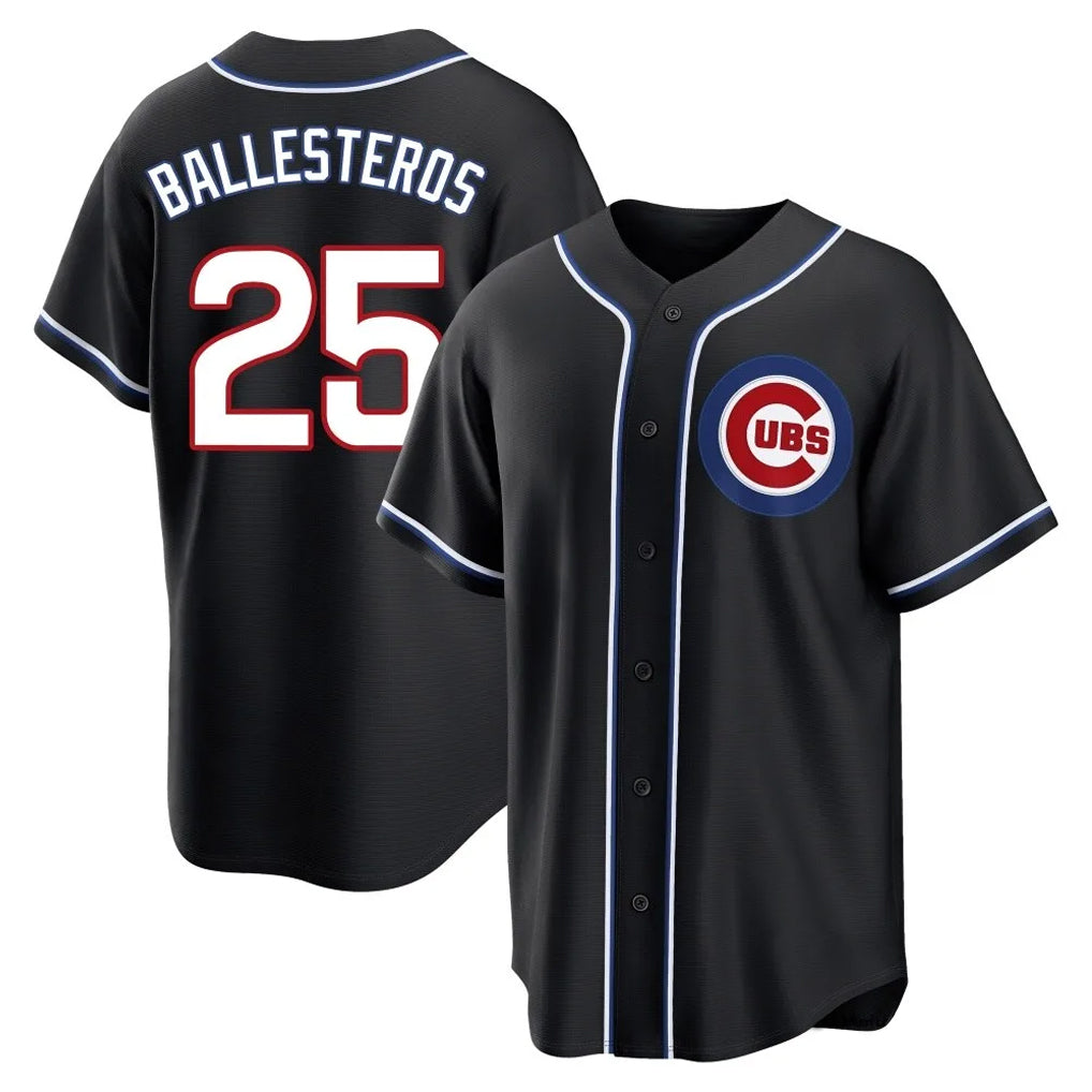 Chicago Cubs #25 Moises Ballesteros Player Black Fotopoulosg Fashion Out Game Stitched Jerseys