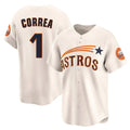 Houston Astros #1 Carlos Correa Player Cream Fotopoulosg Throwback Cooperstown Collection Limited Stitched Jerseys