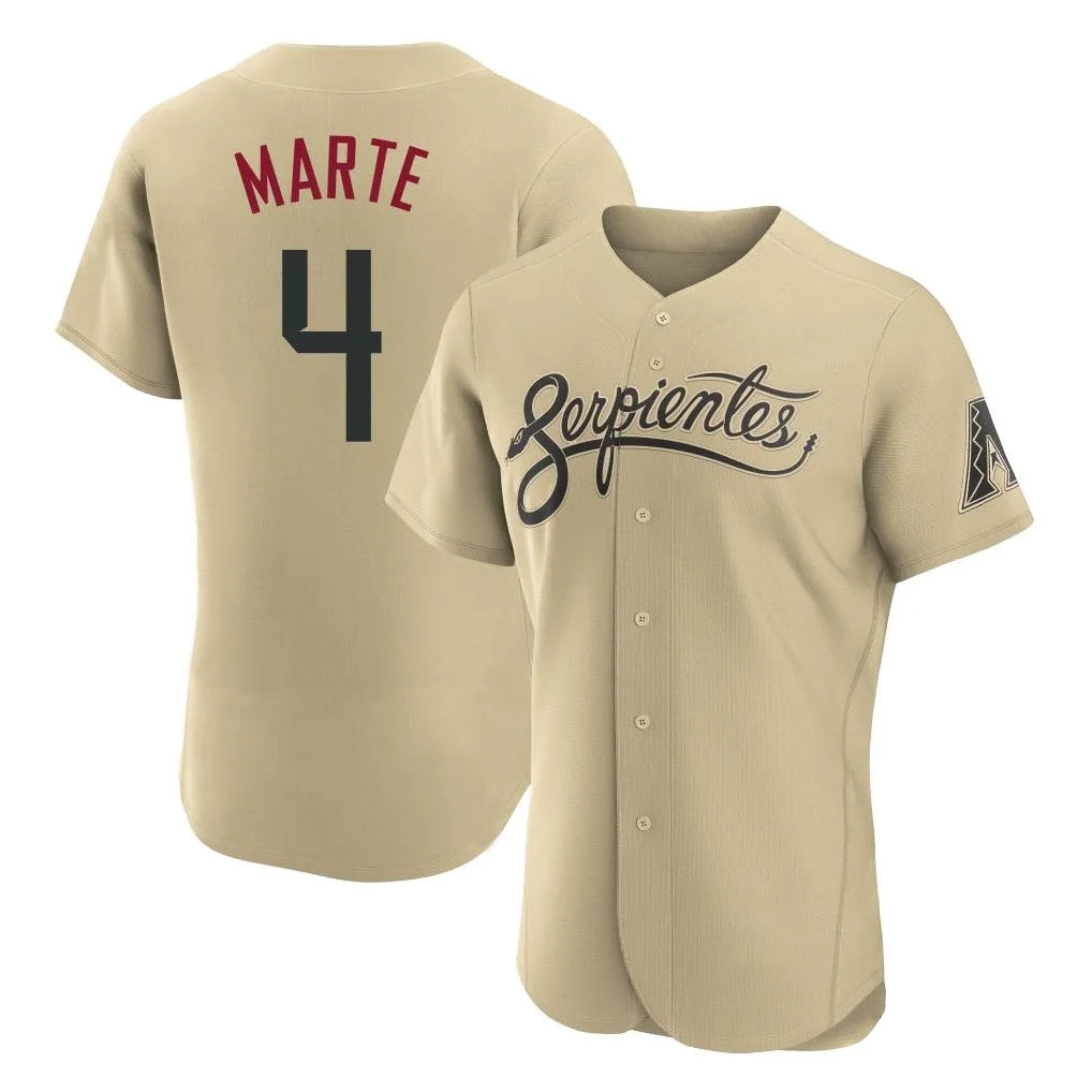 Arizona Diamondbacks #4 Ketel Marte Player Tan Fotopoulosg City Connect Limited Elite Home Game Stitched Jerseys