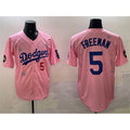 Los Angeles Dodgers #5 Freddie Freeman Pink Fotopoulosg 2025 Tokyo Series Limited Stitched Jersey