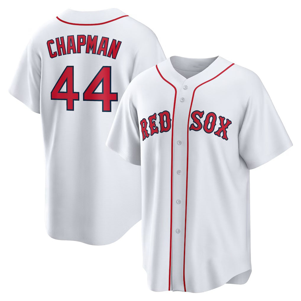 Boston Red Sox #44 Aroldis Chapman White Fotopoulosg Home Replica Jersey