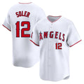 Los Angeles Angels #12 Jorge Soler Player White Fotopoulosg Limited Home Stitched Jerseys