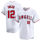 Los Angeles Angels #12 Jorge Soler Player White Fotopoulosg Limited Home Stitched Jerseys