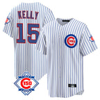 Chicago Cubs #15 Carson Kelly Player White Fotopoulosg 150th Anniversary Home Game Stitched Jerseys