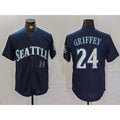 Seattle Mariners #24 Ken Griffey Jr Navy Fotopoulosg Cool Base Stitched Jersey