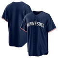 Minnesota Twins Navy Fotopoulosg Alternate Replica Team Logo Jersey