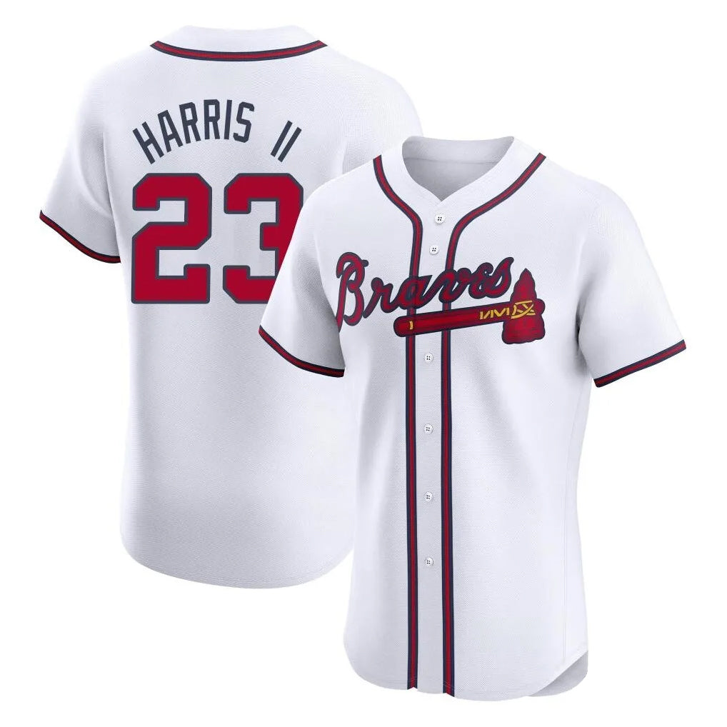 Atlanta Braves #23 Michael Harris II Player White Fotopoulosg Limited Elite Home Game Stitched Jerseys