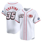 Cincinnati Reds #35 Jose Trevino Player White Fotopoulosg Speedway Classic Home Limited Stitched Jerseys