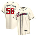 Atlanta Braves #56 Spencer Schwellenbach Player Cream Fotopoulosg Home Game Stitched Jerseys