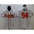 Atlanta Braves #54 Max Fried 2022 White Gold Fotopoulosg World Series Champions Program Cool Base Stitched Jersey