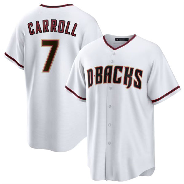 Arizona Diamondbacks #7 Corbin Carroll White Fotopoulosg Cool Base Stitched Jersey 2