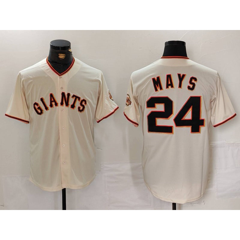 San Francisco Giants #24 Willie Mays Cream Fotopoulosg 2024 Home Limited Stitched Jersey