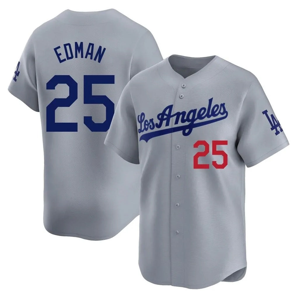 Los Angeles Dodgers #25 Tommy Edman Player Gray Fotopoulosg Limited Home Stitched Jerseys