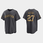 Houston Astros #27 Jose Altuve Charcoal Fotopoulosg 2022 All-Star Cool Base Stitched Jersey