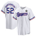 Texas Rangers #52 Jordan Montgomery White Fotopoulosg 2023 World Series Stitched Jersey