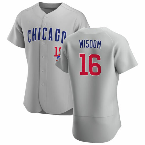 Chicago Cubs #16 Patrick Wisdom Gray Fotopoulosg Flex Base Stitched Jersey