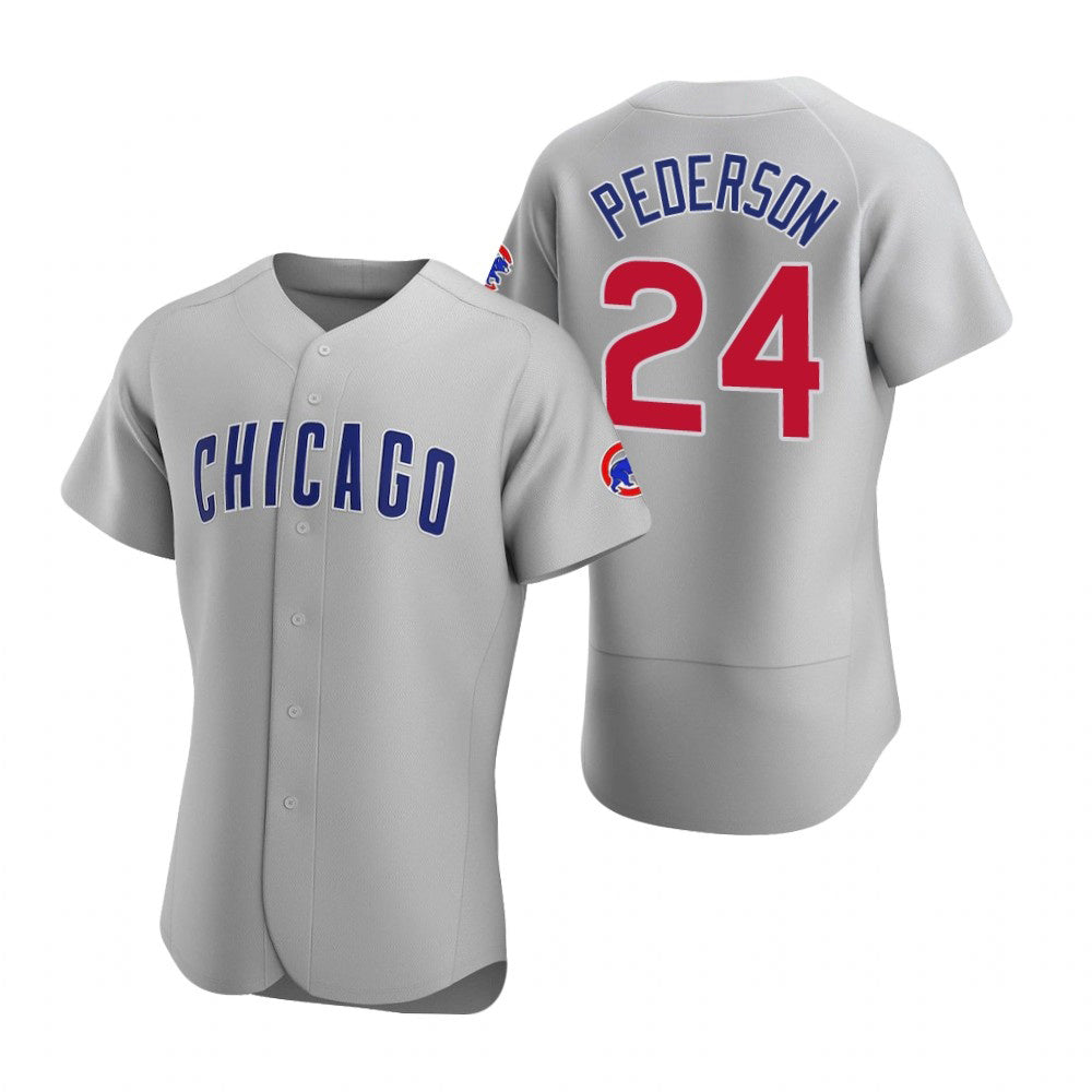 Chicago Cubs #24 Joc Pederson Gray Fotopoulosg Authentic Road Jersey