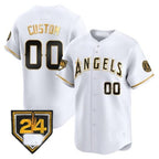 Custom Los Angeles Angels 2024 Spring Training Patch Vapor Premier Limited Jersey ¨C White Gold Fotopoulosg