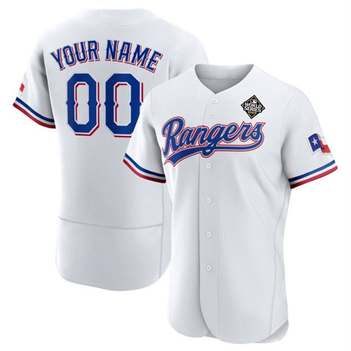 Custom Texas Rangers Active Player White Fotopoulosg 2023 World Series Flex Base Stitched Jersey