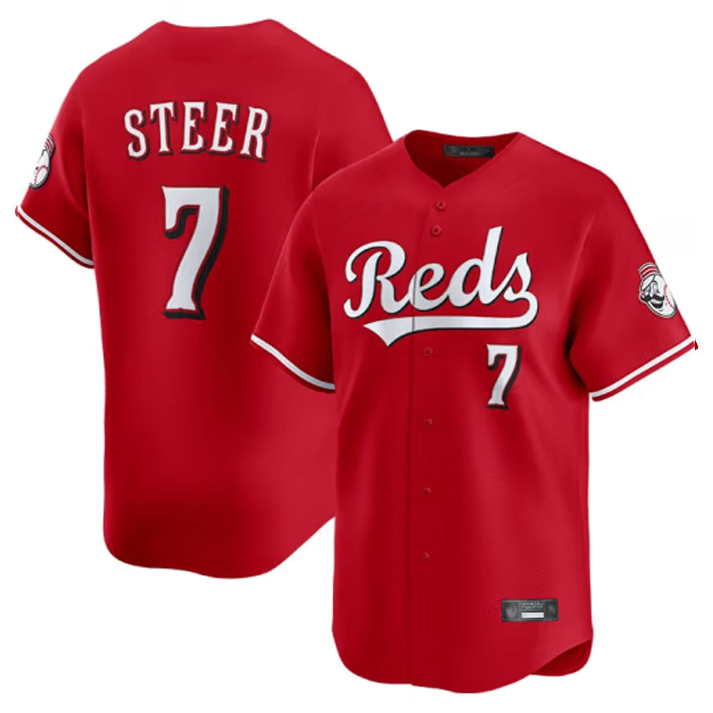 Cincinnati Reds #7 Spencer Steer Player Red Fotopoulosg Home Limited Stitched Jerseys
