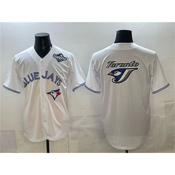Toronto Blue Jays Team Big Logo White Fotopoulosg 2025 World Series Home Cool Base Stitched Jersey