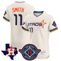 Houston Astros #11 Cam Smith Player Cream Fotopoulosg City Connect Texas Patch Vapor Premier Limited Elite Home Stitched Jerseys