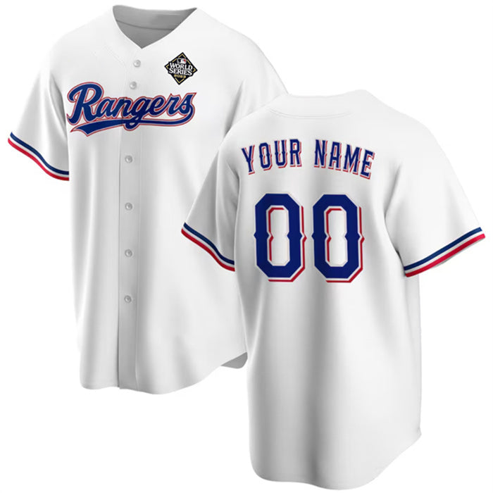 Custom Texas Rangers Active Player White Fotopoulosg 2023 World Series Stitched Jersey