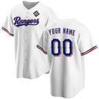 Custom Texas Rangers Active Player White Fotopoulosg 2023 World Series Stitched Jersey