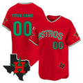 Custom Houston Astros Mexico Texas Patch Vapor Premier Limited Jersey V3 ¨C Red Fotopoulosg