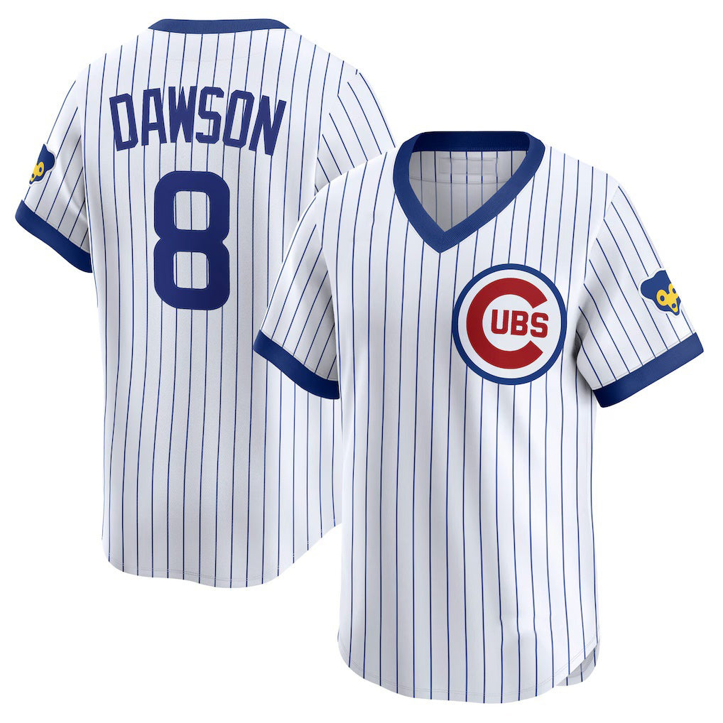 Chicago Cubs #8 Andre Dawson White Fotopoulosg Throwback Cooperstown Collection Limited Jersey