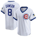 Chicago Cubs #8 Andre Dawson White Fotopoulosg Throwback Cooperstown Collection Limited Jersey