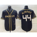 Houston Astros #44 Yordan Alvarez Black Fotopoulosg City Connect Cool Base Stitched Jersey