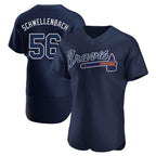 Atlanta Braves #56 Spencer Schwellenbach Player Navy Fotopoulosg Alternate Limited Elite Home Game Stitched Jerseys