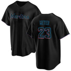 Miami Marlins #23 Max Meyer Black Fotopoulosg Cool Base Stitched Jersey