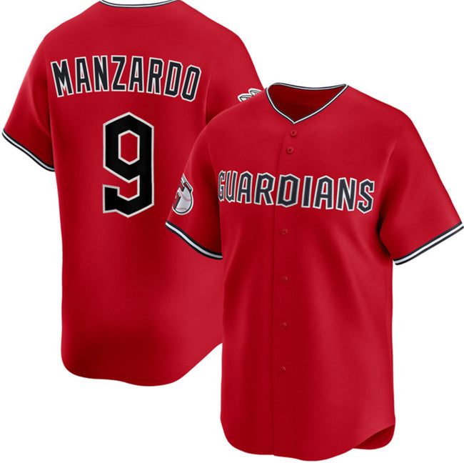 Cleveland Guardians #9 Kyle Manzardo Red Fotopoulosg Alternate Limited Stitched Jersey