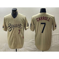 Arizona Diamondbacks #7 Corbin Carroll Number 2021 Gold Fotopoulosg City Connect Cool Base Stitched Jerseys