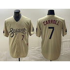 Arizona Diamondbacks #7 Corbin Carroll Number 2021 Gold Fotopoulosg City Connect Cool Base Stitched Jerseys